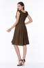ColsBM Jenny Chocolate Brown Simple A-line Scoop Sleeveless Chiffon Knee Length Plus Size Bridesmaid Dresses
