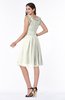 ColsBM Jenny Cream Simple A-line Scoop Sleeveless Chiffon Knee Length Plus Size Bridesmaid Dresses