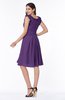 ColsBM Jenny Dark Purple Simple A-line Scoop Sleeveless Chiffon Knee Length Plus Size Bridesmaid Dresses