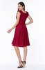 ColsBM Jenny Dark Red Simple A-line Scoop Sleeveless Chiffon Knee Length Plus Size Bridesmaid Dresses