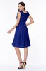 ColsBM Jenny Electric Blue Simple A-line Scoop Sleeveless Chiffon Knee Length Plus Size Bridesmaid Dresses