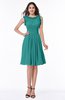 ColsBM Jenny Emerald Green Simple A-line Scoop Sleeveless Chiffon Knee Length Plus Size Bridesmaid Dresses
