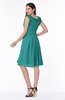 ColsBM Jenny Emerald Green Simple A-line Scoop Sleeveless Chiffon Knee Length Plus Size Bridesmaid Dresses