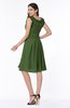 ColsBM Jenny Garden Green Simple A-line Scoop Sleeveless Chiffon Knee Length Plus Size Bridesmaid Dresses