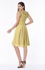 ColsBM Jenny Gold Simple A-line Scoop Sleeveless Chiffon Knee Length Plus Size Bridesmaid Dresses