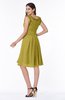 ColsBM Jenny Golden Olive Simple A-line Scoop Sleeveless Chiffon Knee Length Plus Size Bridesmaid Dresses