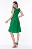 ColsBM Jenny Green Simple A-line Scoop Sleeveless Chiffon Knee Length Plus Size Bridesmaid Dresses