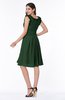 ColsBM Jenny Hunter Green Simple A-line Scoop Sleeveless Chiffon Knee Length Plus Size Bridesmaid Dresses