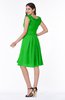 ColsBM Jenny Jasmine Green Simple A-line Scoop Sleeveless Chiffon Knee Length Plus Size Bridesmaid Dresses