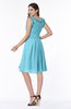 ColsBM Jenny Light Blue Simple A-line Scoop Sleeveless Chiffon Knee Length Plus Size Bridesmaid Dresses