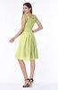 ColsBM Jenny Lime Green Simple A-line Scoop Sleeveless Chiffon Knee Length Plus Size Bridesmaid Dresses