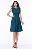 ColsBM Jenny Moroccan Blue Simple A-line Scoop Sleeveless Chiffon Knee Length Plus Size Bridesmaid Dresses