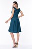 ColsBM Jenny Moroccan Blue Simple A-line Scoop Sleeveless Chiffon Knee Length Plus Size Bridesmaid Dresses