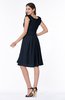 ColsBM Jenny Navy Blue Simple A-line Scoop Sleeveless Chiffon Knee Length Plus Size Bridesmaid Dresses