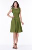 ColsBM Jenny Olive Green Simple A-line Scoop Sleeveless Chiffon Knee Length Plus Size Bridesmaid Dresses