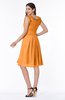 ColsBM Jenny Orange Simple A-line Scoop Sleeveless Chiffon Knee Length Plus Size Bridesmaid Dresses
