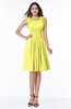 ColsBM Jenny Pale Yellow Simple A-line Scoop Sleeveless Chiffon Knee Length Plus Size Bridesmaid Dresses