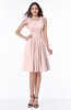 ColsBM Jenny Pastel Pink Simple A-line Scoop Sleeveless Chiffon Knee Length Plus Size Bridesmaid Dresses