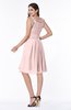ColsBM Jenny Pastel Pink Simple A-line Scoop Sleeveless Chiffon Knee Length Plus Size Bridesmaid Dresses