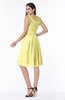 ColsBM Jenny Pastel Yellow Simple A-line Scoop Sleeveless Chiffon Knee Length Plus Size Bridesmaid Dresses
