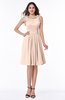 ColsBM Jenny Peach Puree Simple A-line Scoop Sleeveless Chiffon Knee Length Plus Size Bridesmaid Dresses