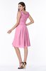 ColsBM Jenny Pink Simple A-line Scoop Sleeveless Chiffon Knee Length Plus Size Bridesmaid Dresses