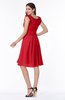 ColsBM Jenny Red Simple A-line Scoop Sleeveless Chiffon Knee Length Plus Size Bridesmaid Dresses