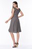 ColsBM Jenny Ridge Grey Simple A-line Scoop Sleeveless Chiffon Knee Length Plus Size Bridesmaid Dresses