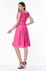 ColsBM Jenny Rose Pink Simple A-line Scoop Sleeveless Chiffon Knee Length Plus Size Bridesmaid Dresses