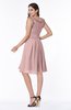 ColsBM Jenny Silver Pink Simple A-line Scoop Sleeveless Chiffon Knee Length Plus Size Bridesmaid Dresses