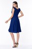 ColsBM Jenny Sodalite Blue Simple A-line Scoop Sleeveless Chiffon Knee Length Plus Size Bridesmaid Dresses