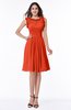 ColsBM Jenny Tangerine Tango Simple A-line Scoop Sleeveless Chiffon Knee Length Plus Size Bridesmaid Dresses