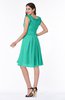 ColsBM Jenny Viridian Green Simple A-line Scoop Sleeveless Chiffon Knee Length Plus Size Bridesmaid Dresses