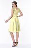 ColsBM Jenny Wax Yellow Simple A-line Scoop Sleeveless Chiffon Knee Length Plus Size Bridesmaid Dresses