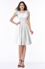 ColsBM Jenny White Simple A-line Scoop Sleeveless Chiffon Knee Length Plus Size Bridesmaid Dresses