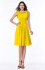 ColsBM Jenny Yellow Simple A-line Scoop Sleeveless Chiffon Knee Length Plus Size Bridesmaid Dresses