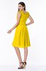ColsBM Jenny Yellow Simple A-line Scoop Sleeveless Chiffon Knee Length Plus Size Bridesmaid Dresses