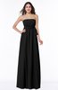 ColsBM Avah Black Modern Strapless Half Backless Chiffon Floor Length Ribbon Plus Size Bridesmaid Dresses
