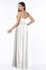 ColsBM Avah Cloud White Modern Strapless Half Backless Chiffon Floor Length Ribbon Plus Size Bridesmaid Dresses