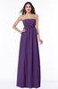 ColsBM Avah Dark Purple Modern Strapless Half Backless Chiffon Floor Length Ribbon Plus Size Bridesmaid Dresses