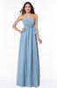 ColsBM Avah Dusty Blue Modern Strapless Half Backless Chiffon Floor Length Ribbon Plus Size Bridesmaid Dresses