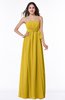 ColsBM Avah Lemon Curry Modern Strapless Half Backless Chiffon Floor Length Ribbon Plus Size Bridesmaid Dresses