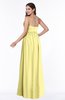 ColsBM Avah Pastel Yellow Modern Strapless Half Backless Chiffon Floor Length Ribbon Plus Size Bridesmaid Dresses