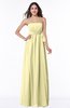 ColsBM Avah Soft Yellow Modern Strapless Half Backless Chiffon Floor Length Ribbon Plus Size Bridesmaid Dresses