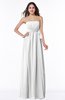 ColsBM Avah White Modern Strapless Half Backless Chiffon Floor Length Ribbon Plus Size Bridesmaid Dresses