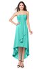 ColsBM Emilee Blue Turquoise Sexy A-line Sleeveless Half Backless Asymmetric Plus Size Bridesmaid Dresses