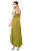 ColsBM Emilee Golden Olive Sexy A-line Sleeveless Half Backless Asymmetric Plus Size Bridesmaid Dresses