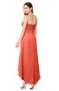ColsBM Emilee Living Coral Sexy A-line Sleeveless Half Backless Asymmetric Plus Size Bridesmaid Dresses