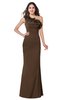 ColsBM Lisa Chocolate Brown Sexy Fit-n-Flare Sleeveless Half Backless Chiffon Flower Plus Size Bridesmaid Dresses