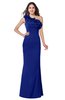 ColsBM Lisa Electric Blue Sexy Fit-n-Flare Sleeveless Half Backless Chiffon Flower Plus Size Bridesmaid Dresses